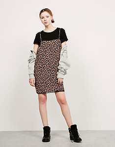 Lace hem floral dress