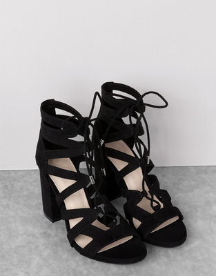 Tied heeled sandals